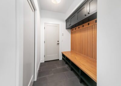 mudroom with custom built in shelves in upper allen township
