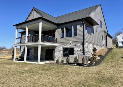 custom finished home in mechanicsburg with stone exterior